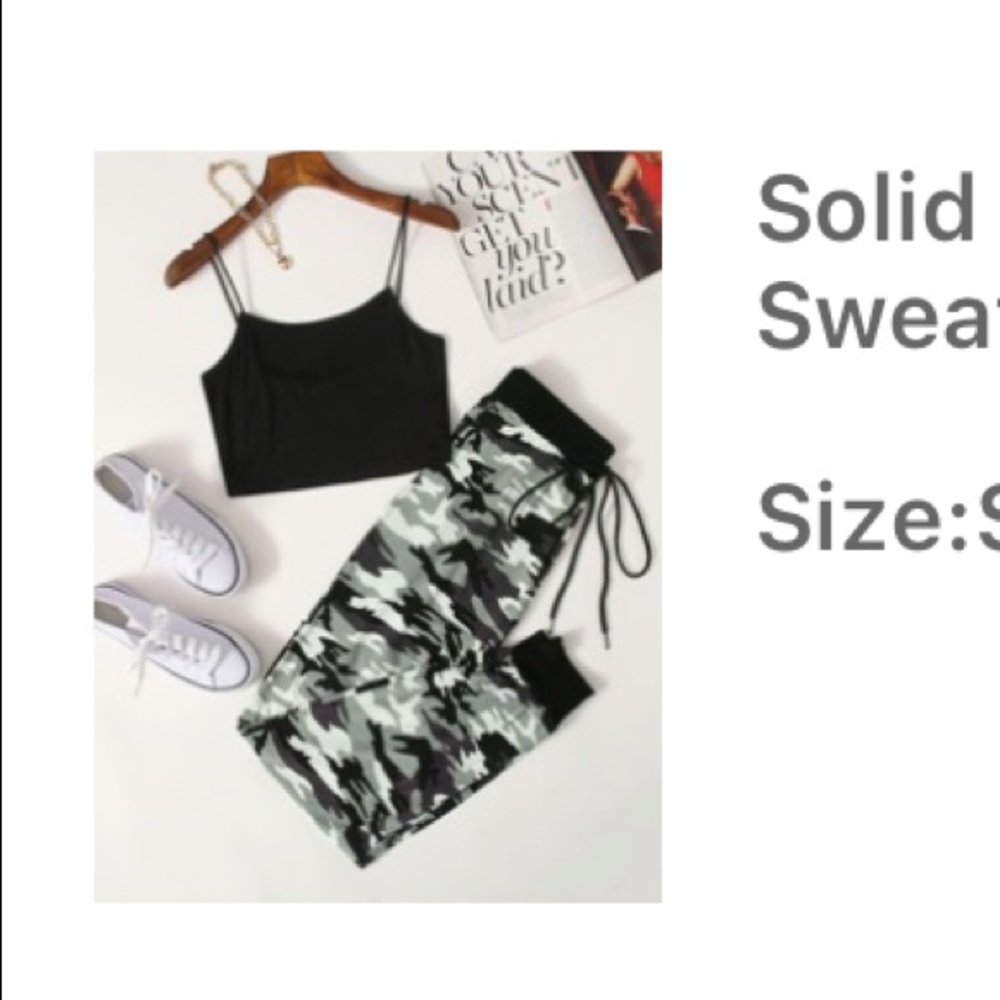 SHEIN Solid Camo Sweatpants